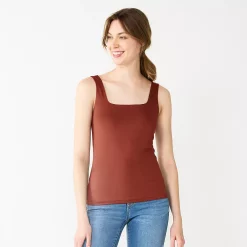 Women's Nine West Sculpt Squareneck Tank -Nine West shop 5685034 Elite Wine