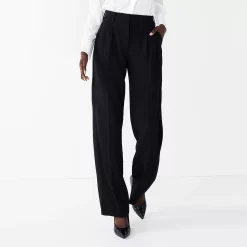 Women's Nine West High-Waisted Wide-Leg Trouser Pants