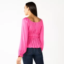 Women's Nine West Long Sleeve Sweetheart Peplum Top -Nine West shop 5697209 ALT