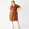 Plus Size Nine West Faux Leather Midi Dress -Nine West shop 5698826
