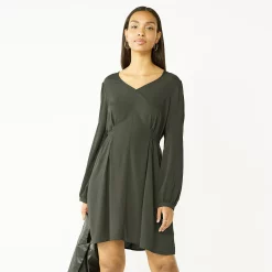 Women's Nine West Knot-Back Long Sleeve Dress -Nine West shop 5706383 Olive Landis