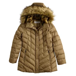 Women's Nine West Faux-Fur Hood Puffer Jacket -Nine West shop 5725591 ALT5
