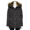 Women's Nine West Faux-Fur Hood Puffer Jacket -Nine West shop 5725591 Black