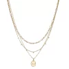 Nine West Gold Tone 3 Row Wavy Textured Nickel Safe Pendant Necklace -Nine West shop 5735938