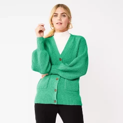Women's Nine West Drop Shoulder Blouson Sleeve Cardigan -Nine West shop 5765002 Jade