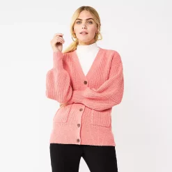 Women's Nine West Drop Shoulder Blouson Sleeve Cardigan -Nine West shop 5765002 Marine Coral
