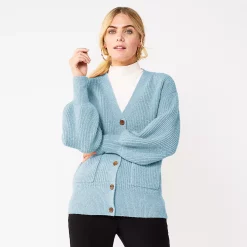 Women's Nine West Drop Shoulder Blouson Sleeve Cardigan -Nine West shop 5765002 Mystic Creek