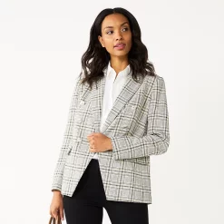 Women's Nine West Double Breasted Blazer 10 Women's Nine West Double Breasted Blazer -Nine West shop 5766225 Navy Ivory Plaid