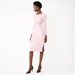 Women's Nine West Ribbed Long Sleeve Dress -Nine West shop 5766567 Washed Grape