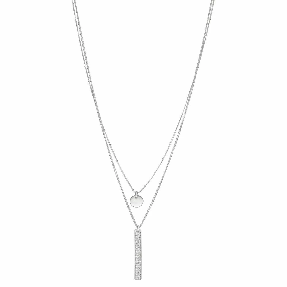 Nine West 2 Row Bar Pendant Necklace 3 Nine West 2 Row Bar Pendant Necklace