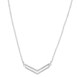 Nine West Pave Chevron Pendant Necklace