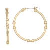 Nine West Gold Tone Ball Click It Hoop Earrings -Nine West shop 5770341