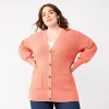 Plus Size Nine West Drop Shoulder Blouson Sleeve Cardigan 2 Plus Size Nine West Drop Shoulder Blouson Sleeve Cardigan -Nine West shop 5776691 Marine Coral