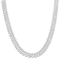 Nine West Silver Tone Metal Chain Collar Necklace