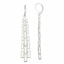 Women's Nine West Silver Tone Chain Drop Earrings