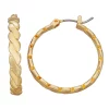 Nine West Gold Tone Twisted Click-It Hoop Earrings -Nine West shop 5807342