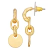 Nine West Gold Tone Drop Post Hoop Earrings -Nine West shop 5807345