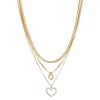 Nine West Gold Tone 3 Row Heart Necklace -Nine West shop 5807416