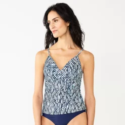 Women's Nine West Wrap Front Tankini Top