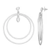 Nine West Silver Tone Simulated Crystal Orbital Earrings -Nine West shop 5808028