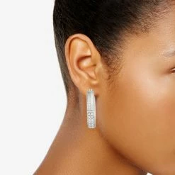 Nine West Pave Click-It Hoop Earrings -Nine West shop 5808034 ALT