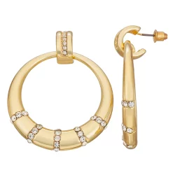 Nine West Gold Tone Hoop Earrings