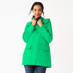 Women's Nine West Mac Hooded Raincoat -Nine West shop 5853415 Tangy Green