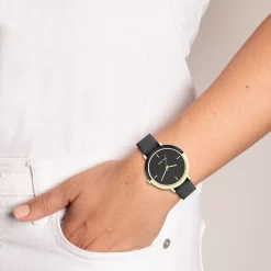 Nine West Women's Tan Faux Leather Strap Watch with Two Tone Case -Nine West shop 5857467 ALT9