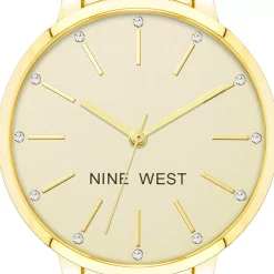 Nine West Women's Gold-Tone Bracelet Watch with Crystal Accents -Nine West shop 5857476 ALT2