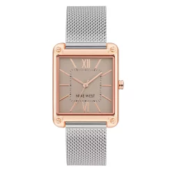 Nine West Women's Two Tone Rectangle Dial Dress Watch