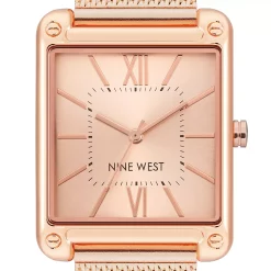 Nine West Women's Gold-Tone Rectangle Dial Dress Watch -Nine West shop 5857483 ALT2