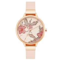 Nine West Women's Flower Dial Strap Watch
