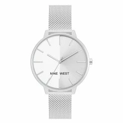 Nine West Women's Two Tone Mesh Watch 12 Nine West Women's Two Tone Mesh Watch -Nine West shop 5857493 Silver Tone