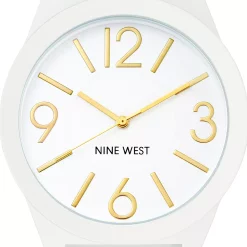 Nine West Women's White Rubberized Link Watch -Nine West shop 5857497 ALT2