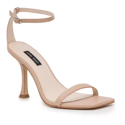 Nine West Yess Women's Leather Heeled Sandals -Nine West shop 5883723 Light Natural Leather