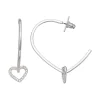 Nine West Silver Tone Heart Drop Hoop Earrings 1 Nine West Silver Tone Heart Drop Hoop Earrings -Nine West shop 5893017