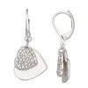 Nine West Silver Tone Pave Heart Leverback Earrings 2 Nine West Silver Tone Pave Heart Leverback Earrings -Nine West shop 5893019