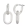 Nine West Silver Tone Chain Link Drop Hoop Earrings -Nine West shop 5893127