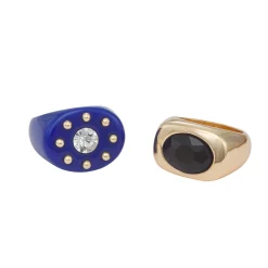 Nine West Gold Tone Gem Ring Set