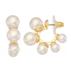 Nine West Gold Tone Triple Drop Simulated Pearl Hoop Earrings 2 Nine West Gold Tone Triple Drop Simulated Pearl Hoop Earrings -Nine West shop 5893203