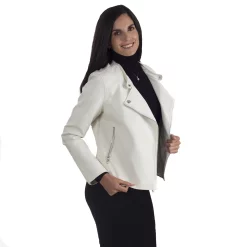 Women's Nine West Faux-Leather Biker Jacket -Nine West shop 5920265 ALT3