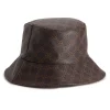Women's Nine West Vegan Leather Lattice Pattern Bucket Hat -Nine West shop 5921334 Pecan