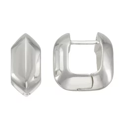 Nine West Silver Tone Round Huggie Hoop Earrings