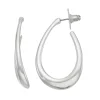 Nine West Silver Tone Elongated Hoop Earrings -Nine West shop 5928742