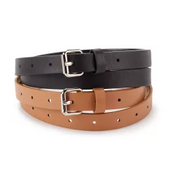 Women's Nine West Roller Buckle 2-Piece Belts Set