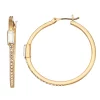 Nine West Gold Tone Crystal Pave & Baguette Hoop Earrings 1 Nine West Gold Tone Crystal Pave & Baguette Hoop Earrings -Nine West shop 6015492