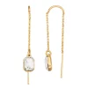 Nine West Gold Tone Crystal Drop Threader Earrings -Nine West shop 6015553