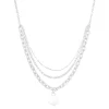 Nine West Silver Tone Three Row Hexagon Pendant Necklace -Nine West shop 6015621