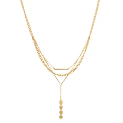 Nine West Gold Tone Multi-Row Y-Necklace