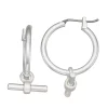 Nine West Silver Tone Bar Hoop Earrings 2 Nine West Silver Tone Bar Hoop Earrings -Nine West shop 6016016